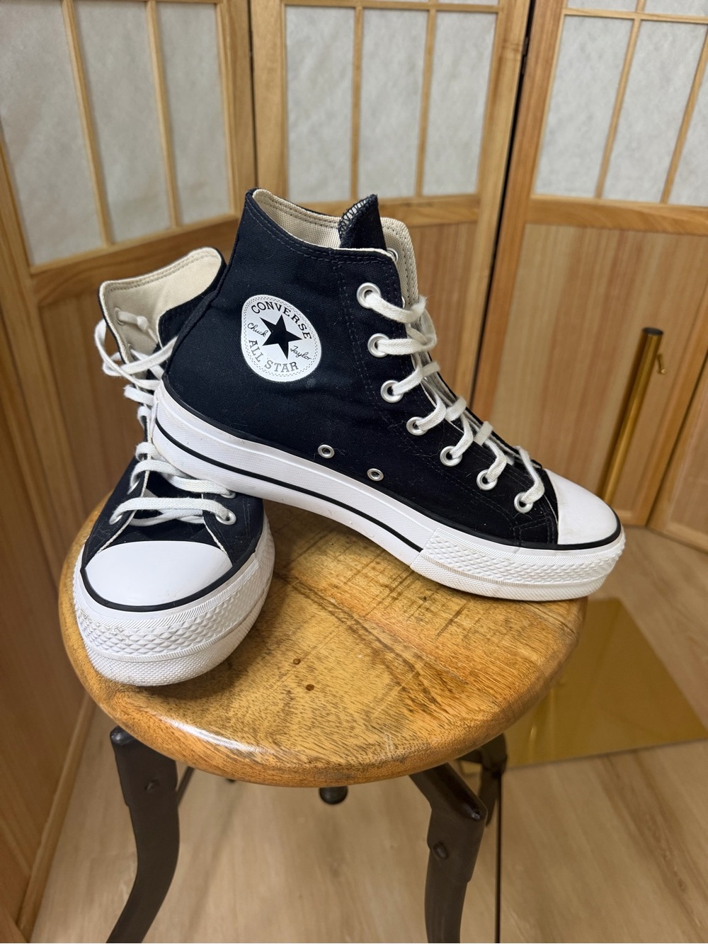 Converse Black and White High Top Sneakers